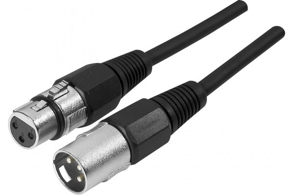 Câble XLR 3P Male / Femelle noir 1m