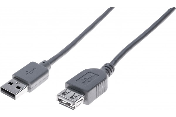 Rallonge éco USB 2.0 A / A grise - 5,0 m