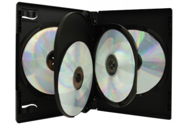 Boitier dvd noir pour 4 dvd pack 3