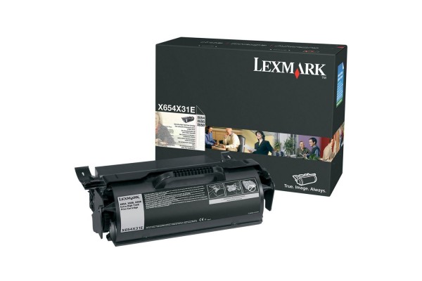 Toner LEXMARK X654X31E X654, X656, X658 - Noir