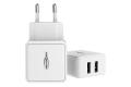 CHARGEUR SECTEUR 2 PORTS USB Type-A 2,4 A BLANC